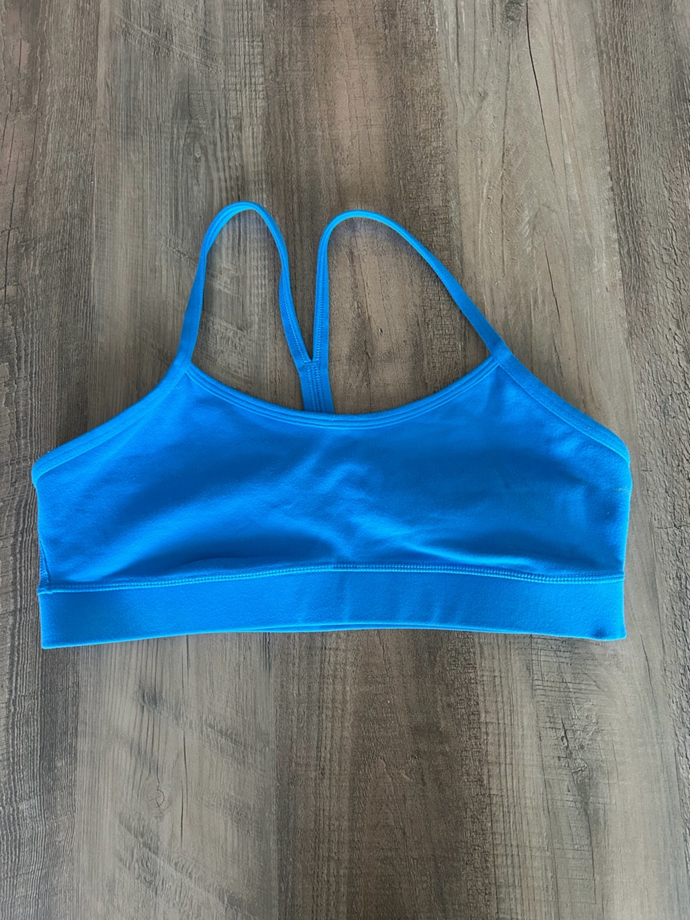 Lululemon Poolside Blue Flow Y Bra best for size 6-8 a/b cup